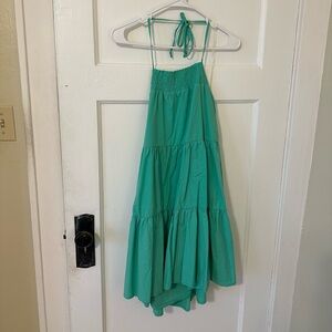Green halter dress